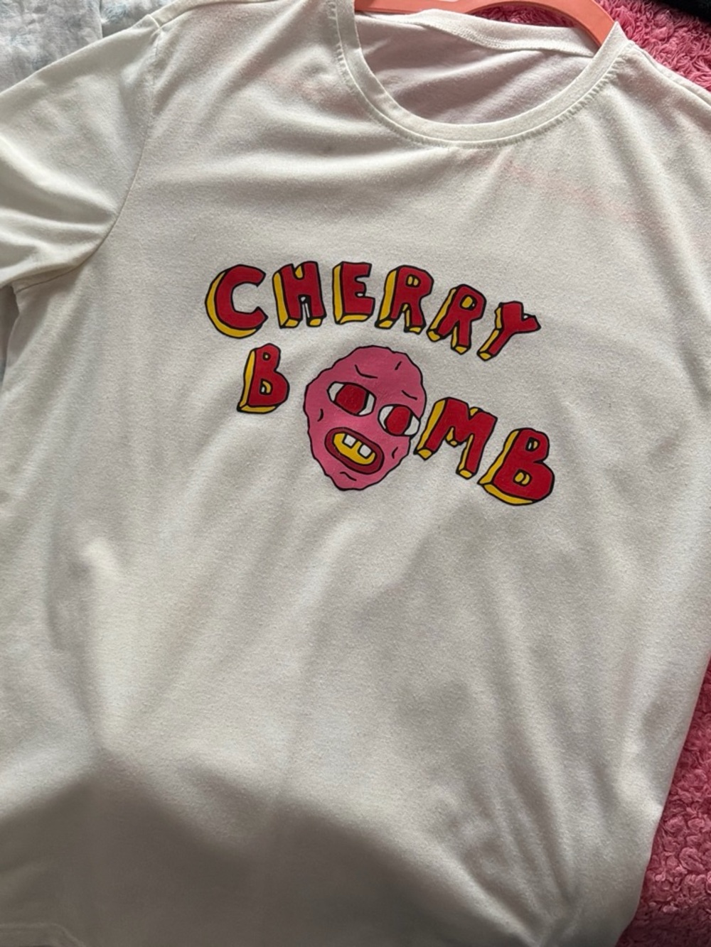 Cherry Bomb Graphic Tee - White
